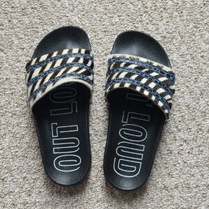 Striped Slide Sandals